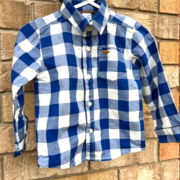 Carter's Plaid Poplin Button Down Shirt - Picture 4 of 5
